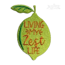 Living My Zest Life Lemmon or Lime Machine Embroidery Design Lime