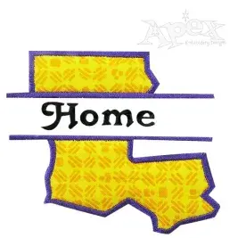 Louisiana State Split Frame Embroidery Design