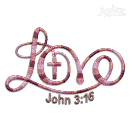 Love Cross John 3:16 Religious Scripture Machine Embroidery Designs