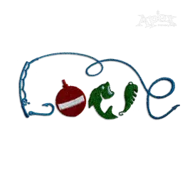 Love Fishing Machine Embroidery Design by Apex Fisherman
