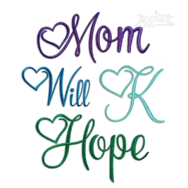 Love Heart Script Machine Embroidery Font - Apex All