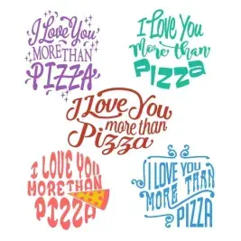 Love Pizza SVG Cuttable Designs