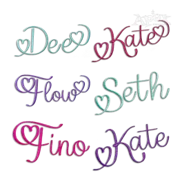 Love Heart Script Machine Embroidery Font by Apex All