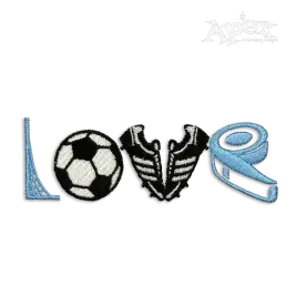 Love Soccer Logo Machine Embroidery Design by Apex