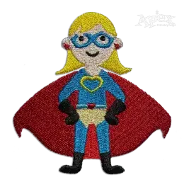 Valentine Day Superhero Girl Machine Embroidery Design | Apex Design