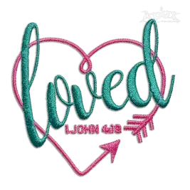 Loved Heart Arrow Christian Machine Embroidery Designs