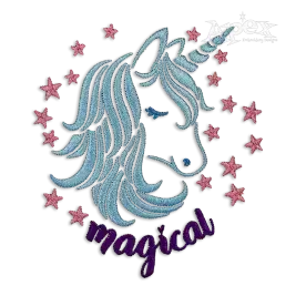 Magical Unicorn Machine Embroidery Design by Apex