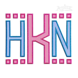Mahjong Square Tiles Embroidery Monogram Font Sample