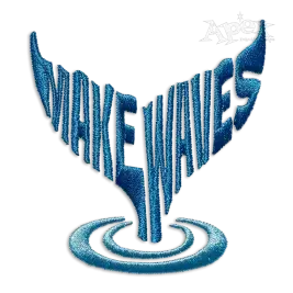 Make Waves Whale Tail Machine Embroidery Design