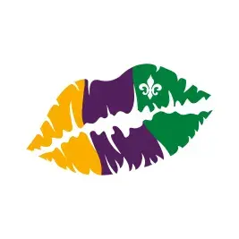 Mardi Gras Lips Fleur-de-lis SVG Cuttable Design