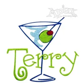 Martini Embroidery Font