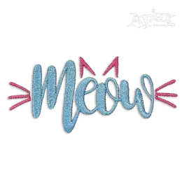 Meow Cat Machine Embroidery Design by Apex