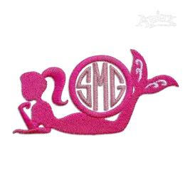 Mermaid Silhouette Monogram Embroidery Frames by Apex Digitizing
