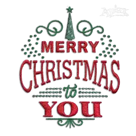 Merry Christmas To You Word Art Machine Embroidery Design
