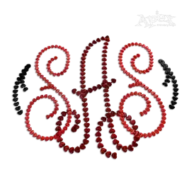 Mia Dotty Heart Monogram Embroidery Font by Apex SAS Love