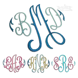 Mia Monogram Machine Embroidery Font - Apex Digitizing All