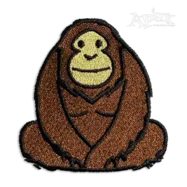 Minimal Orangutan Monkey Ape Machine Embroidery Design