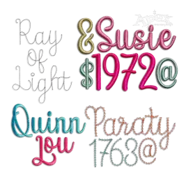 Molly Script Regular, 3D Puff & Chain Stitch Embroidery Font Alphabet All 1