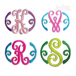 Monogram w/ends Machine Embroidery Font by Apex All
