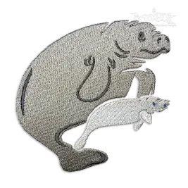 Mother & Child Manatee Machine Embroidery Design - Apex