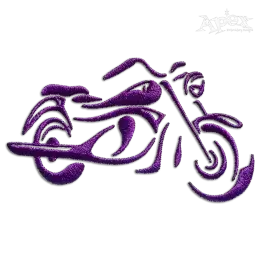 Motorcycle Outline Machine Embroidery Design by Apex 