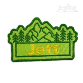 Mountain Forest Rectangle Frame Machine Embroidery Design