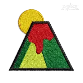 Volcano Mountain With Sun Machine Embroidery Designs