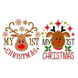 My First Christmas Reindeer SVG Cuttable Design