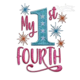 My 1st Fourth Of July Fireworks Baby Patriotic Embroidery Design