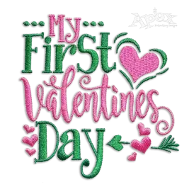 My 1st First Valentines Day Machine Embroidery Design
