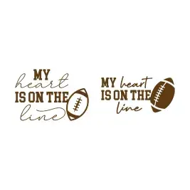 My Heart is on the Line Football SVG