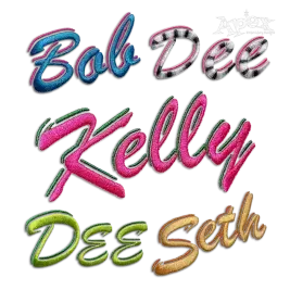 Mya Script Shadow Machine Embroidery Font Digitized by Apex
