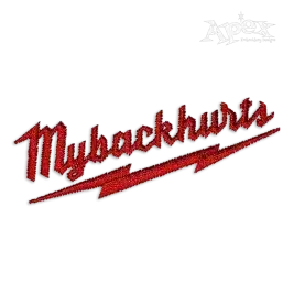 My Back Hurts Parody Logo Machine Embroidery Design - Apex