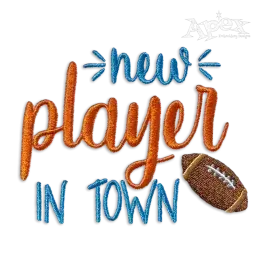 New Player in Town Football Baby Embroidery Design