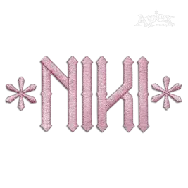 Ninja Arrow Machine Embroidery Alphabet Font - Niki