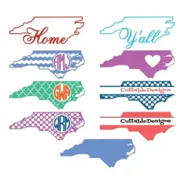 North Carolina Home State Cuttable Designs