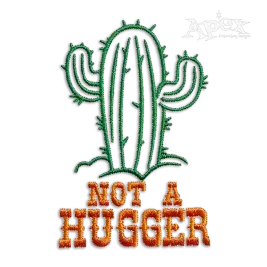 Not a Hugger Funny Cactus Valentines Day Love Machine Embroidery Design