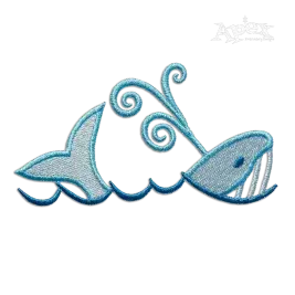 Ocean Whale Machine Embroidery Design by Apex Digitizing