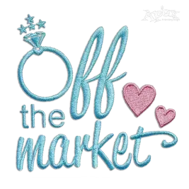 Off The Market Wedding Machine Embroidery Design | Apex Digitizing