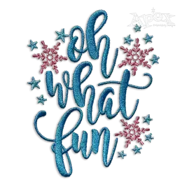 Oh What Fun Christmas Word Art Machine Embroidery Designs