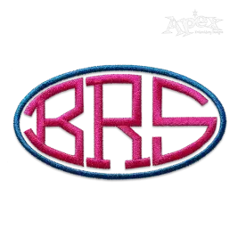 Oval Monogram Machine Embroidery Font by Apex