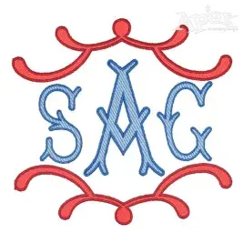 Vienna Monogram Applique Embroidery Font
