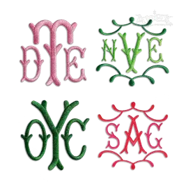 Pagoda Monogram Machine Embroidery Font - Apex
