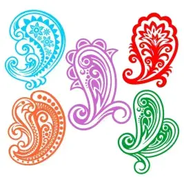 Paisley Decals SVG Cuttable Designs