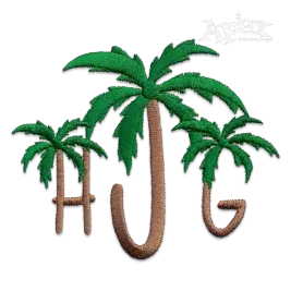 Palm Tree Beach Machine Embroidery Font