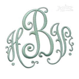 Paris Embroidery Monogram Font File Digitized