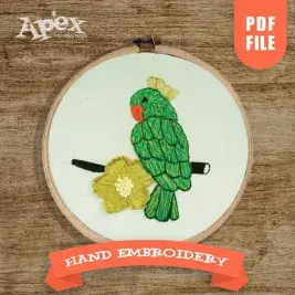 Parrot Hand Embroidery Pattern PDF