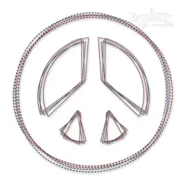 Peace Sign Sketch Embroidery Design