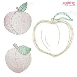 Peach Sketch Embroidery Designs Bundle