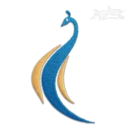 Peacock Bird Art Machine Embroidery Design by Apex